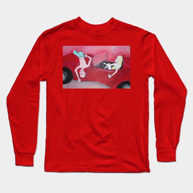 Pam Drives Drunk Long Sleeve T-Shirt by Morey Art